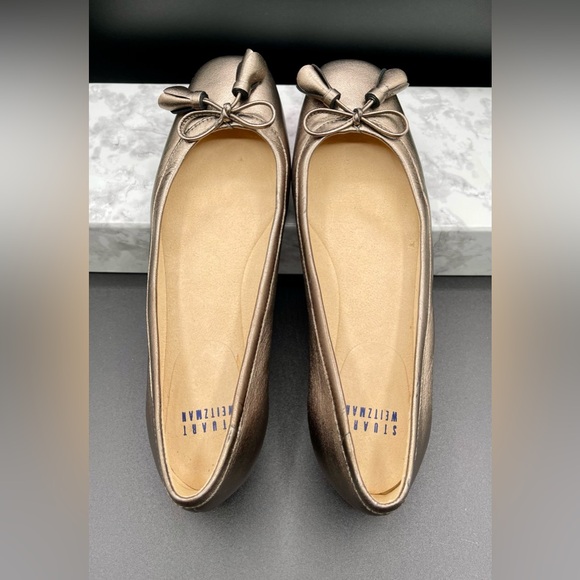STUART WEITZMAN Shoestring Metallic Ballerina Flat Leather.Color Bronze.Size 7 M - Picture 4 of 8